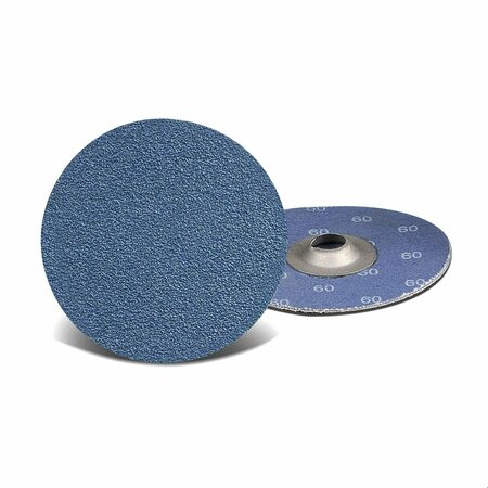 CGW ABRASIVES Quick-Change Coated Abrasive Quick-Change Disc, 3 in Dia Disc, 80 Grit, Fine Grade, Zirconia Alumina 59683